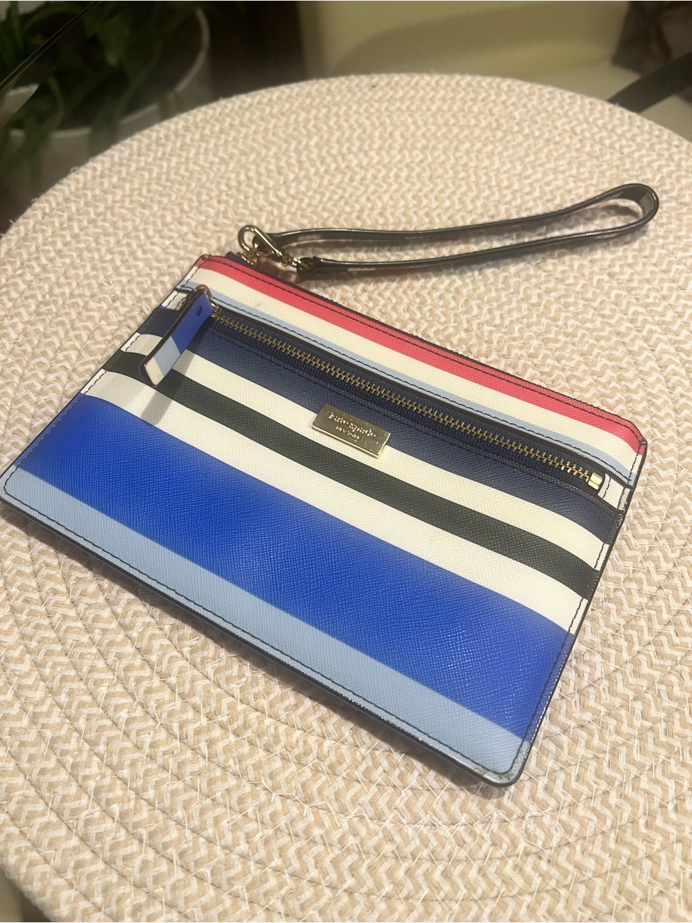 Kate Spade New York Striped Wristlet Clutch - Blue/White